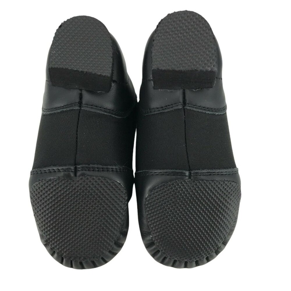 Linodes Girl Toddler Black Leather Low Top  Slip On Dance Jazz Shoes Sz 8.5 M - Picture 3 of 6